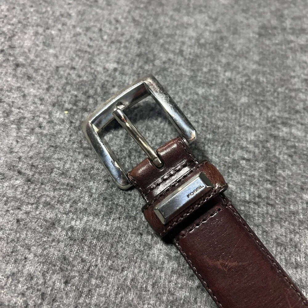 Fossil Leather‎ Belt Men’s Medium Mahogany Brown Medium Classic